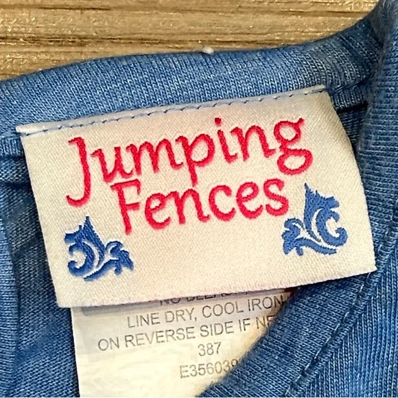 Jumping Fences Blue Top with Rabbit Appliqué - Picture 2 of 8